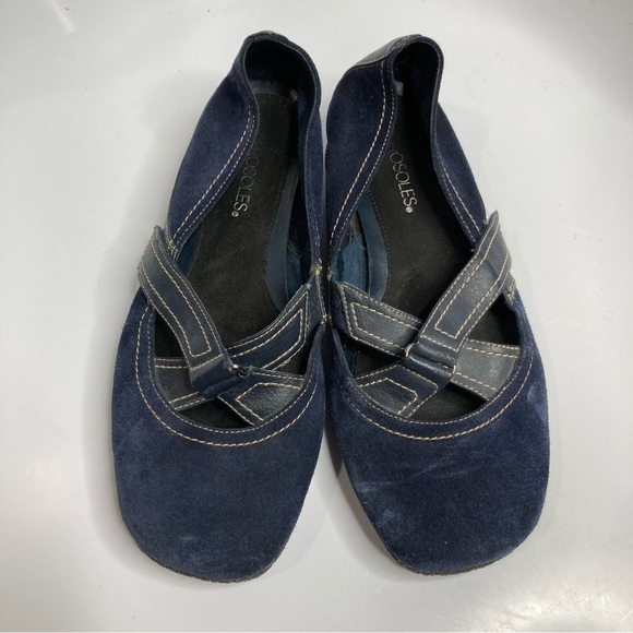 AEROSOLES butterscotch flats navy blue leather size 8.5 - Picture 6 of 8